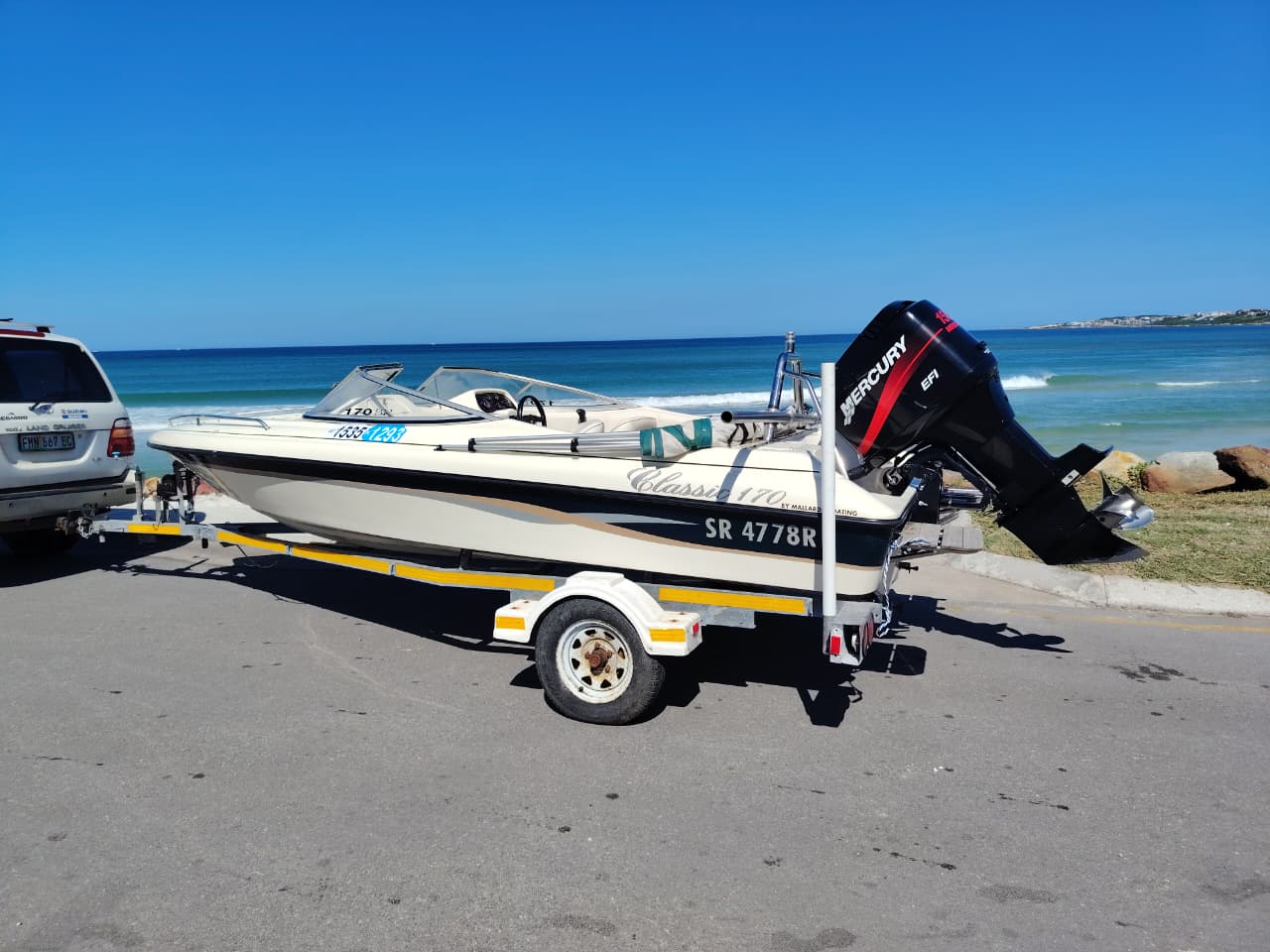 Mercury 150HP 2-stroke outboard with 278 hours close-up