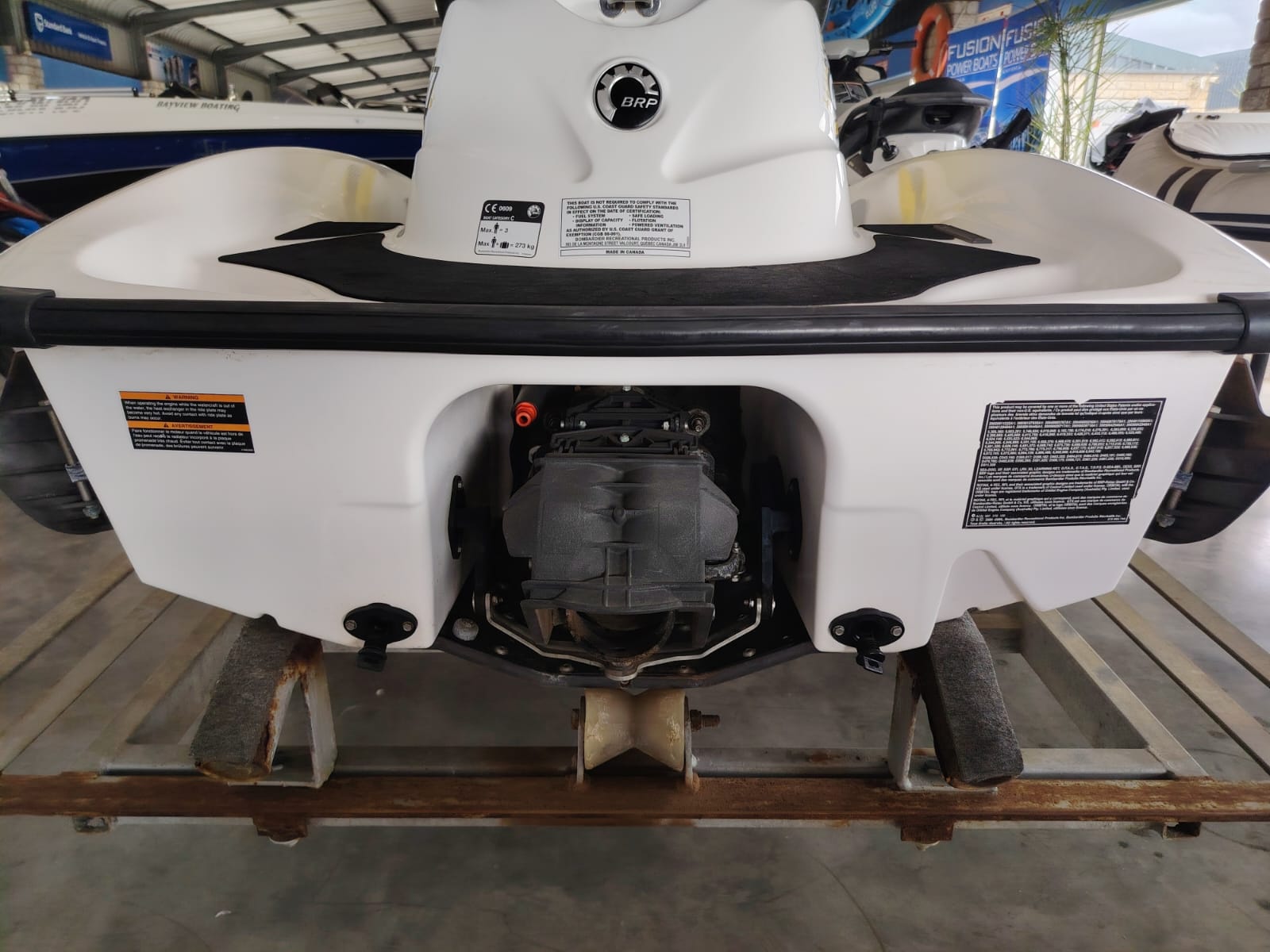 Sea-Doo GTI 130 engine and rear platform view