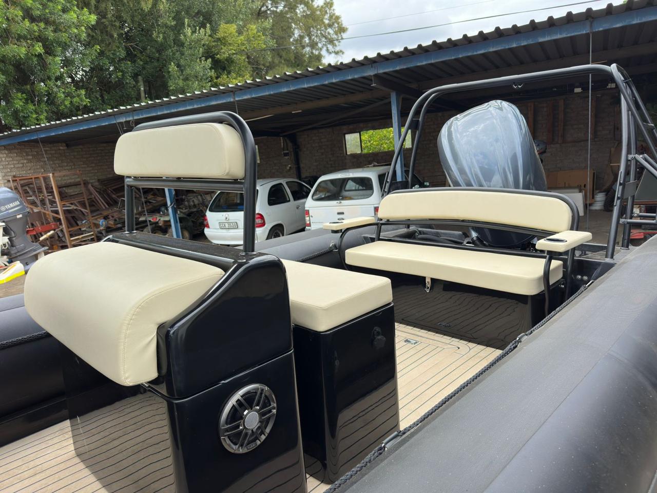 Yamaha powered Falcon 760 luxury inflatable boat on water