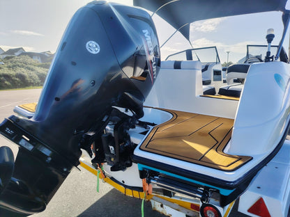 Outboard motor on a boat 
