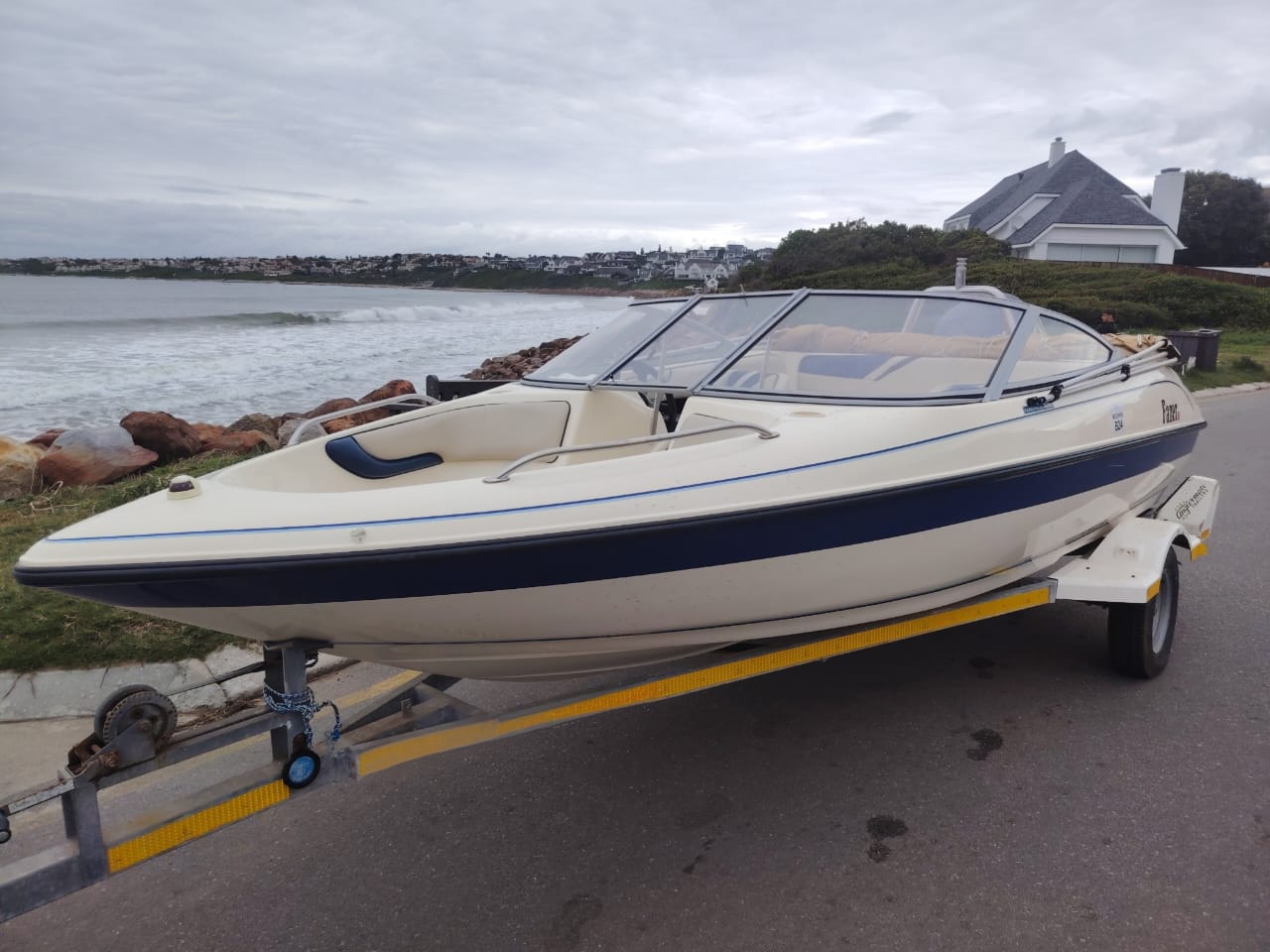 Fazer ski boat with Yamaha 115HP outboard on trailer 4
